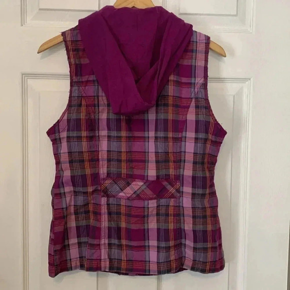 Maurice’s pink/purple plaid  vest S - Picture 4 of 9